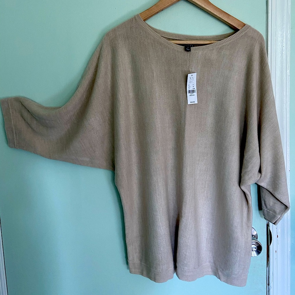 NY&Co easy dolman sweater - tan NWT [M]
